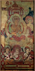 Chinese kunst: groep van Boddhisatvas