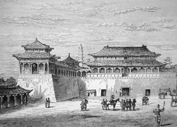 Het paleis van de keizer van China, de Verboden Stad, Peking in de 19e eeuw