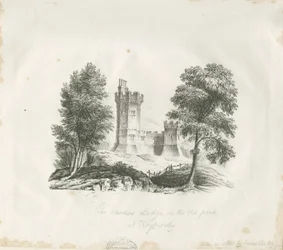 Biddulph - Wachtlodge in Knypersley Park: gravure