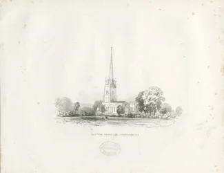 Clifton Campville Kerk (lithografie)