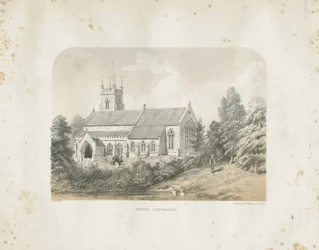 Colwich Kerk (getinte lithografie)