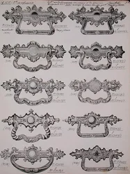 Deurkloppers, uit een handelscatalogus van huishoudelijke goederen en fittingen, c.1890-1910
