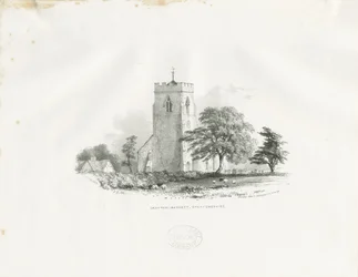 Drayton Bassett Church: lithografie (vignet), nd [ca. 1825-30]