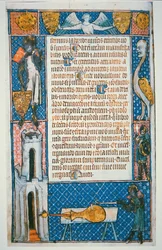 Facsimile van de vroegst gedateerde afbeelding van een geweer, folio uit 