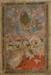 Genesis, Oud-Engelse Hexateuch, Cotton MS Claudius B IV f.2r, ca. 1025-1200 (inkt op perkament)