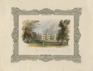 Ingestre Hall (staalgravure, handgekleurd)