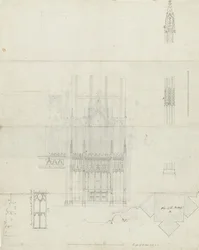 Interieur van Lichfield Kathedraal - Reredos naar Altaar