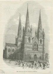 Lichfield Kathedraal - Westfront: houtsnede, nd [1843]