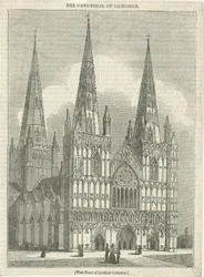 Lichfield Cathedral - West Front: houtsnede, nd [?19e eeuw]