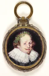 Medaillon met een hoofd van Michael Drayton