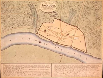 Kaart van Londen in Saksische Tijden, c.900-950 AD