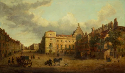 Gezicht op Whitehall met Old Palace Yard
