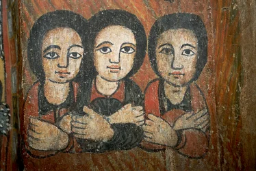 Detail van muurschildering