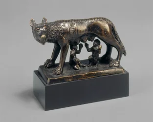 Romulus en Remus gezoogd door een wolvin