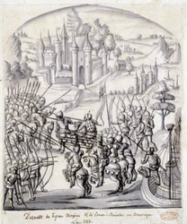 Afdaling van de tiran Maxime van Conan-Meriadec in Armorica in 383