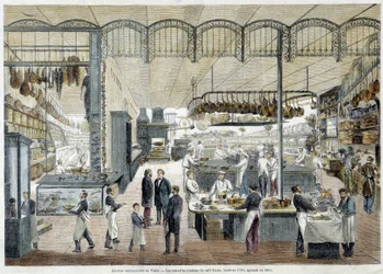 Grote restaurants in Parijs: de nieuwe keukens van het Café Riche, opgericht in 1785, uitgebreid in 1865