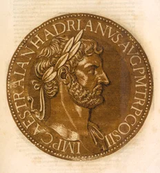 De Keizer Hadrianus (kleur litho)