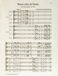 "Warum toben die Heiden" tweede psalm, op.38, door Felix Mendelssohn (litho)