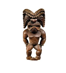 Hawaïaans figuur, kona stijl, die de oorlogsgod ku ka ’ili moku vertegenwoordigt, ca. 1780-1820