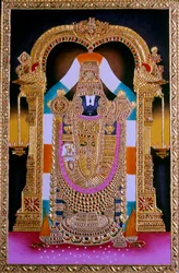 Miniatuurschilderij van Heer Tirupati Balaji, India