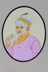 Miniatuurschilderij van Mughal keizer Akbar