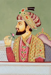 Miniatuurschilderij van Mughal keizer Shah Jahan