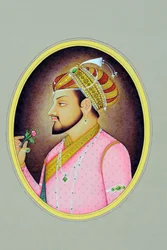 Miniatuurschilderij van Mughal Keizer Shah Jahan