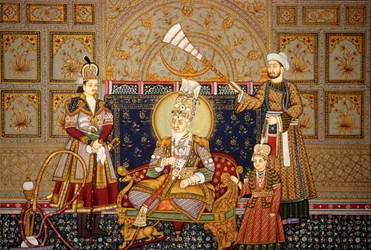 Miniatuurschilderij van Mughal keizer Shah Jahan op papier