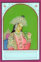 Miniatuurschilderij van Mughal Koningin Mumtaz Mahal