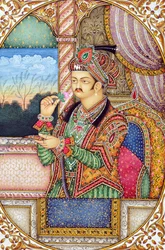 Miniatuurschilderij van Mughal keizer Jahangir, India, Azië