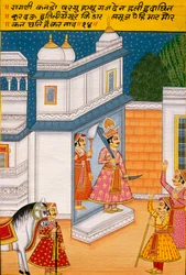 Miniatuurschilderij op papier, Ragini Kando, Nathdwara School