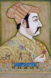 Mogol miniatuurschildering van Akbar