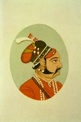 Portret van Maharaja Jaisalmar Jaswant Singh, India
