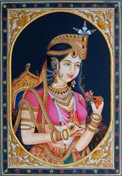 Portret van Mumtaz Mahal op papier schilderij