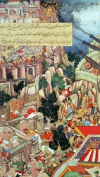 Scène van mijnbouwwerkzaamheden tijdens het beleg van Chittorgarh, uit de 