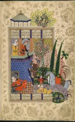 Zal op het balkon van Rudaba, uit Shahnama door Firdawsi