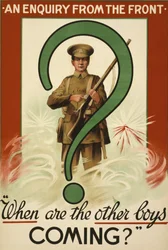 Wervingsaffiche voor de Grote Oorlog, uitgegeven in Ierland (kleurenlitho)