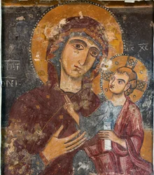 Fresco in de kerk van Santa Maria della Palomba