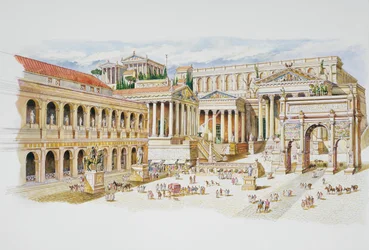 Romeins Forum (kleur litho)