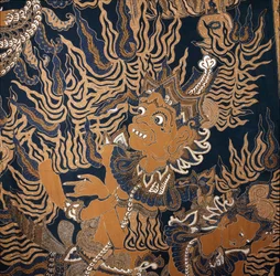 Javaanse batik met een monster