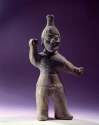 Koreaanse kunst: figuur van een exorcist. Periode van de Drie Koninkrijken (57 v.Chr.-668 n.Chr.). Parijs, Cernuschi Museum