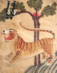 Seonangsin (natuurlijk pigment op papier)