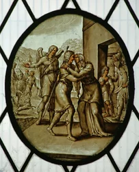 Rondel: Tobias keert terug naar Sarah (glas-in-lood)