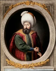 Ottomaanse Rijk: portret van de eerste Ottomaanse sultan Osman I (1299-1326). Bibliotheek van het Topkapi Sarayi, Istanbul