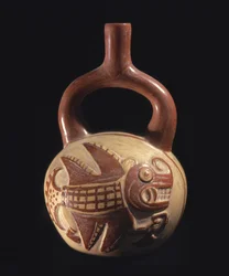 Vaas met visontwerp, Mochica