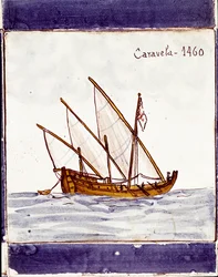 Voorstelling van een karveel van de Portugese vloot