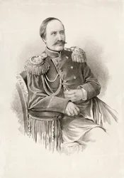 Graaf Nikolai Ignatiev, Russische soldaat, politicus en diplomaat (gravure)