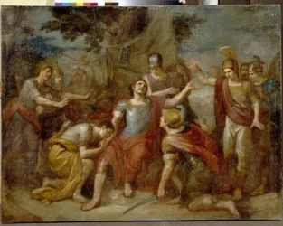 Grootvorst Dmitri Donskoi van Moskou bij de Slag van Koelikovo op 8 september 1380 tegen de Gouden Horde