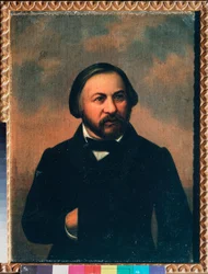 Portret van de componist Mikhail I Glinka (1804-1857)