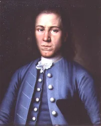 Portret van een jonge man in blauw